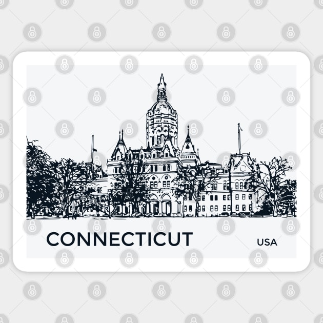 Connecticut State USA Sticker by Lakeric